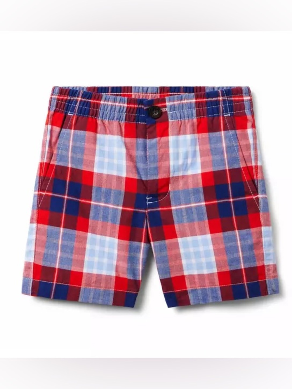 Janie and Jack Red, Navy & Light Blue Plaid Shorts